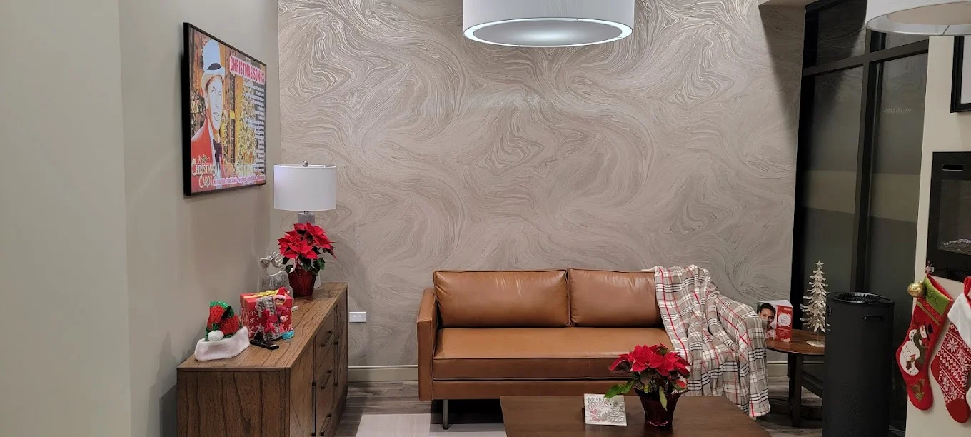 Waiting area with comfortable seating